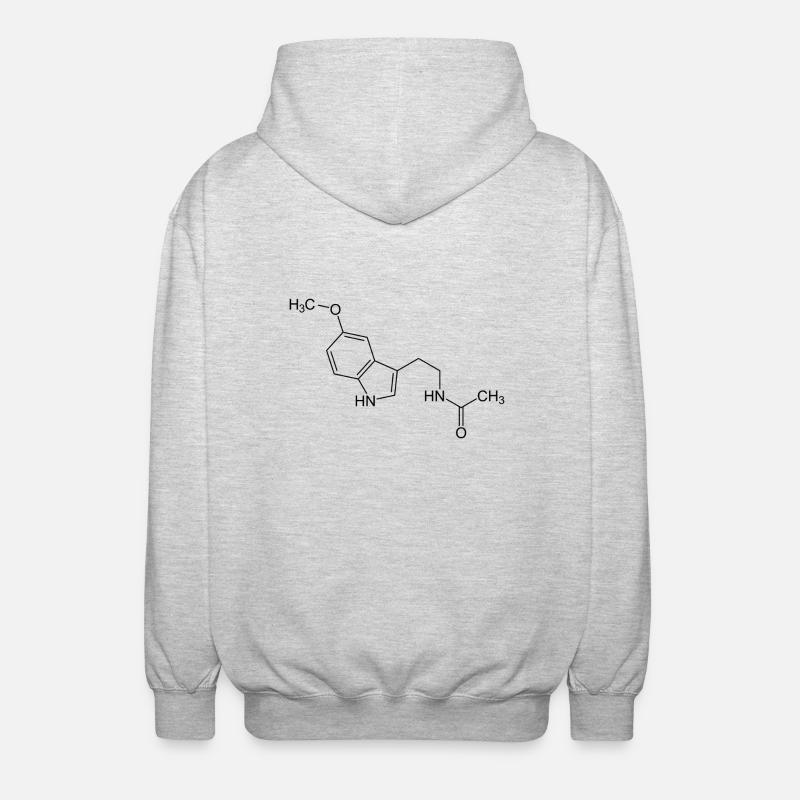 Melatonin Strukturformel - Unisex Kapuzenjacke - Hellgrau meliert