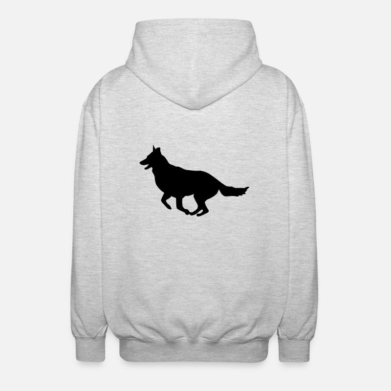 Schäferhund_cb - Unisex Kapuzenjacke - Hellgrau meliert