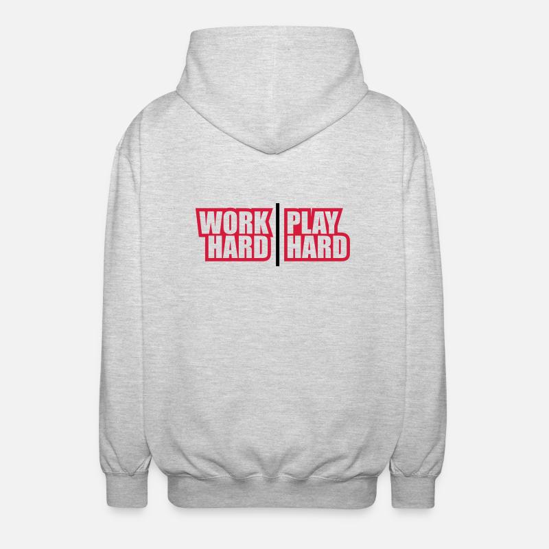 work_hard_play_hard_rp2 - Veste à capuche unisexe - gris clair chiné