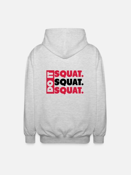 Do It. Squat.Squat.Squat - Unisex Kapuzenjacke - Hellgrau meliert