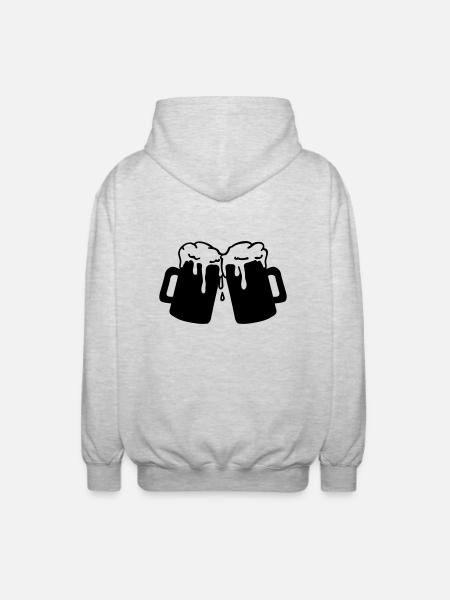 beer_1__f1 - Unisex Hooded Jacket - light heather grey
