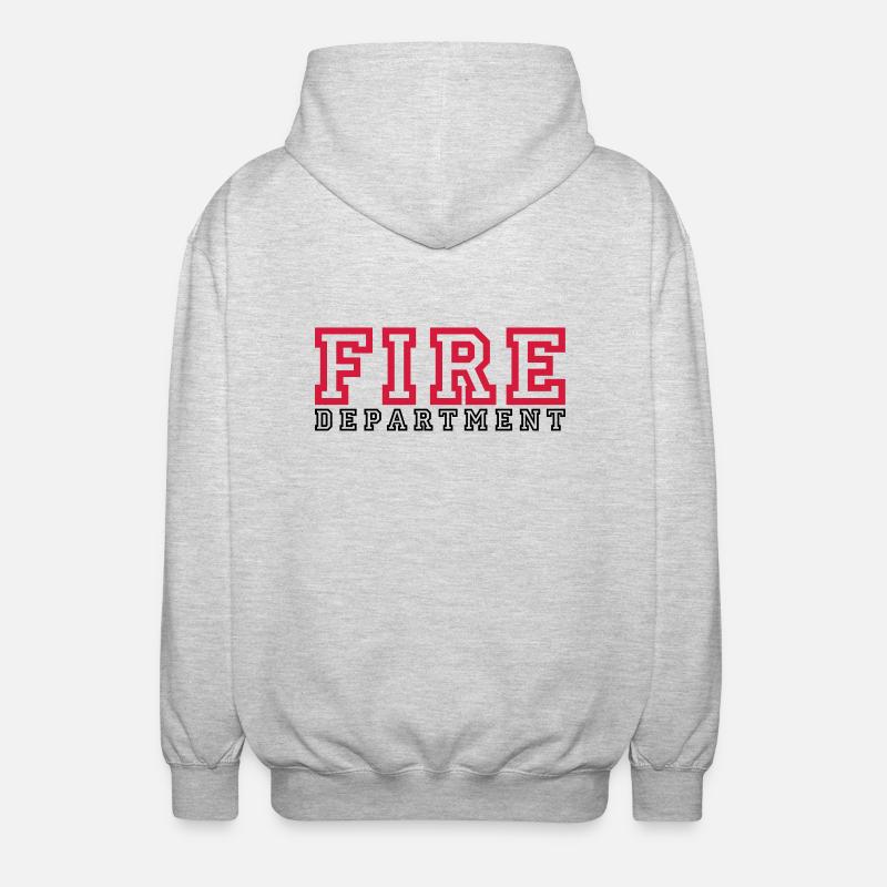 Service des incendies de lettrage - Veste à capuche unisexe - gris clair chiné