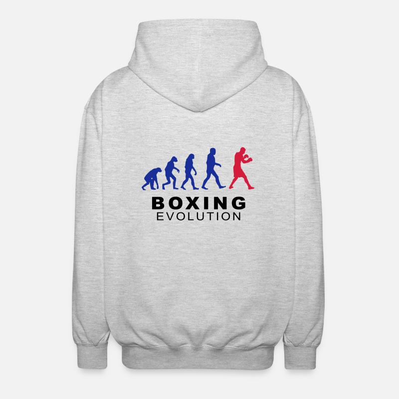 Boxing evolution - Unisex Kapuzenjacke - Hellgrau meliert