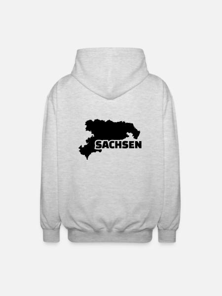 Sachsen - Unisex Kapuzenjacke - Hellgrau meliert