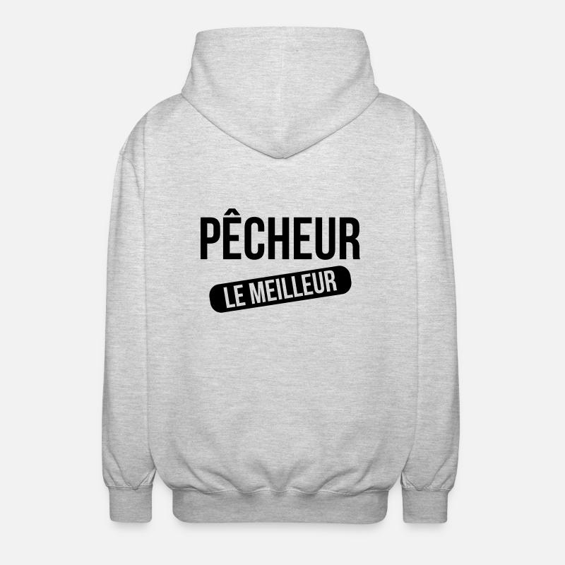 Le Meilleur Pêcheur - Veste à capuche unisexe - gris clair chiné