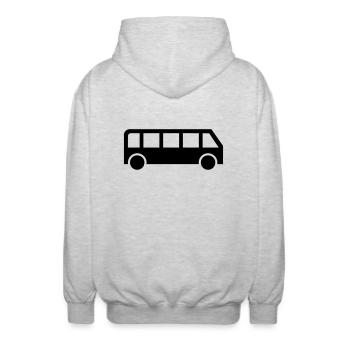 Bus - Unisex Kapuzenjacke - Hellgrau meliert - Hinten - AI Model Male 185 light (185cm)