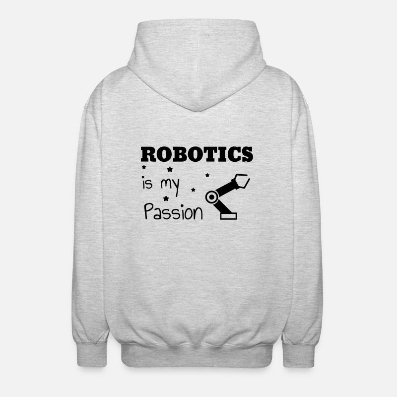 Robotik / Roboter / Robot / Robotics - Unisex Kapuzenjacke - Hellgrau meliert