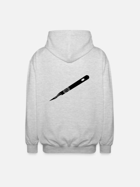 scalpel_bs3 - Unisex Hooded Jacket - light heather grey