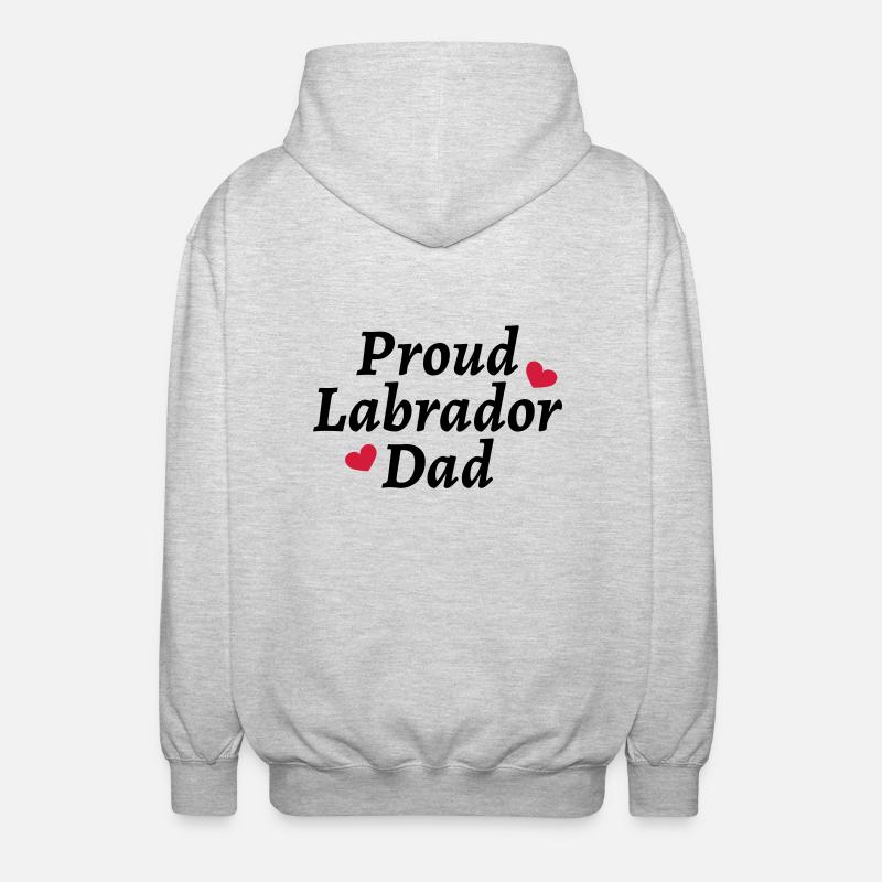 Proud Labrador Dad - Unisex Kapuzenjacke - Hellgrau meliert