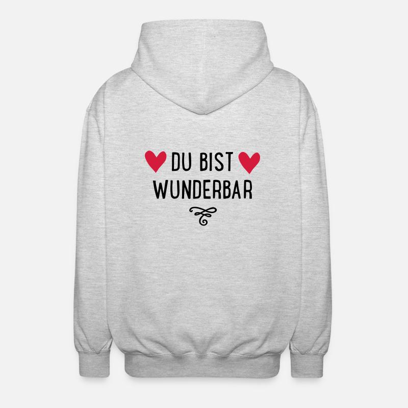 Du bist wunderbar - Unisex Kapuzenjacke - Hellgrau meliert