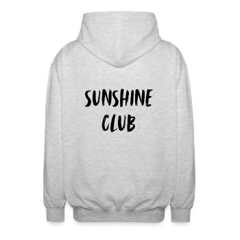 Sunshine Club. Sunshine Club. Sun Club. - Veste à capuche unisexe - gris clair chiné - Dos - AI Model Male 185 light (185cm)