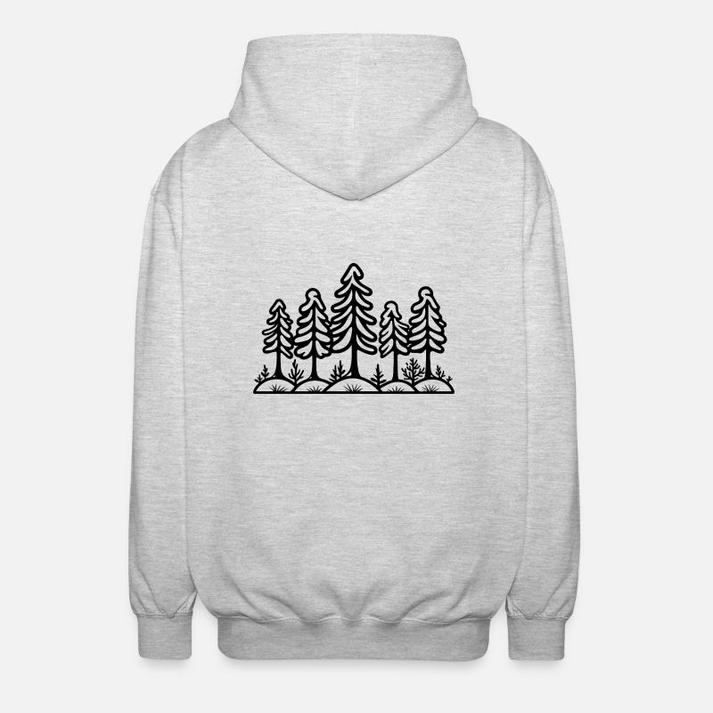 Wald Bäume - Unisex Kapuzenjacke - Hellgrau meliert