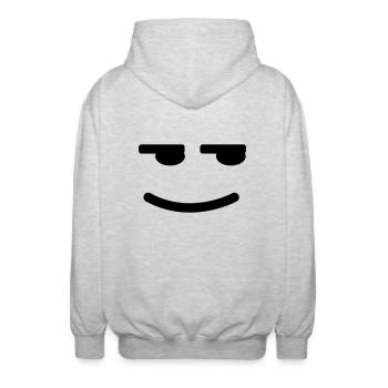 Zufriedener Smiley - Unisex Kapuzenjacke - Hellgrau meliert - Hinten - AI Model Male 185 light (185cm)