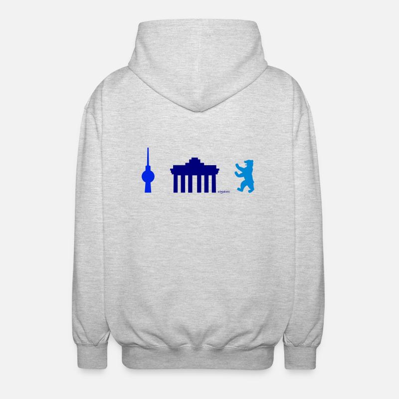 Berlin blue - Unisex Kapuzenjacke - Hellgrau meliert