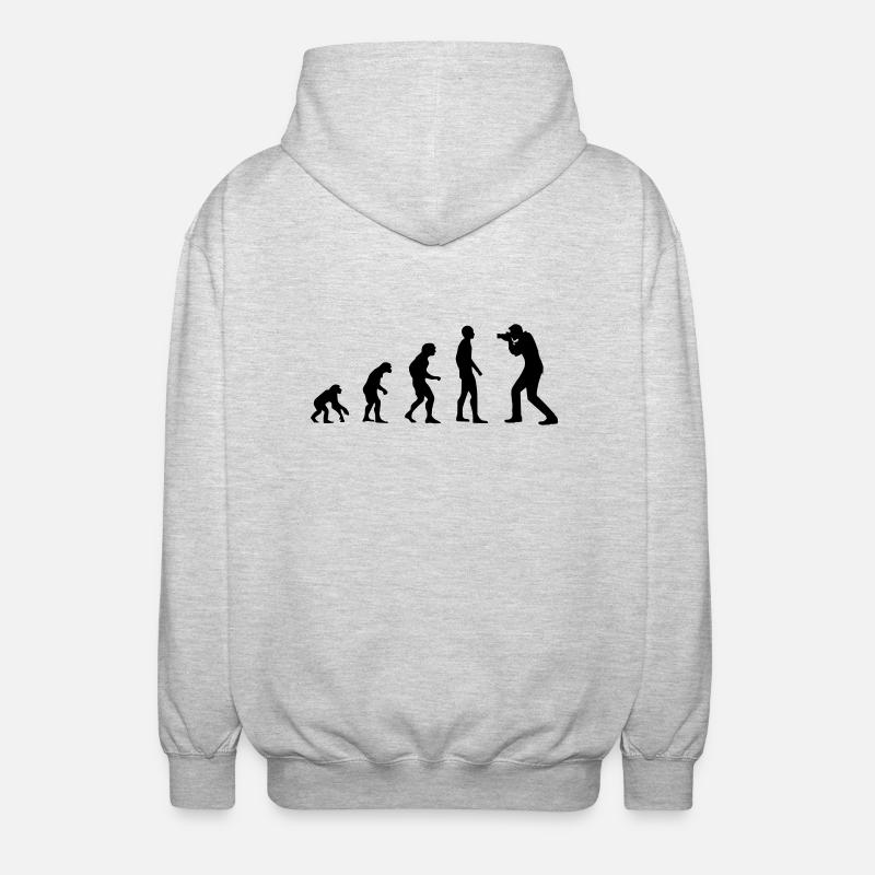 évolution photographe - Veste à capuche unisexe - gris clair chiné