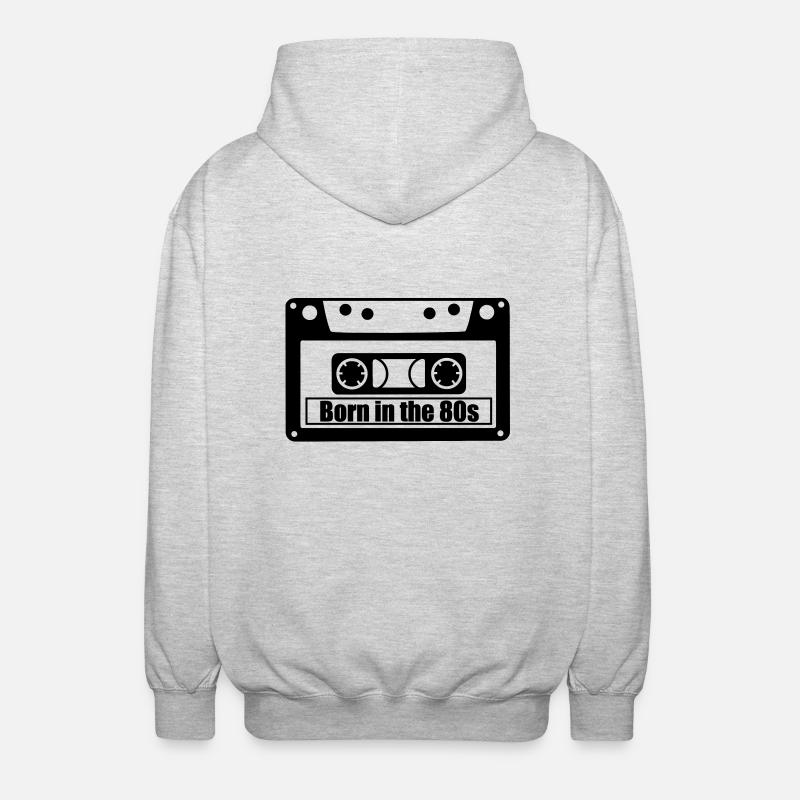 born in the 80s - Unisex Kapuzenjacke - Hellgrau meliert
