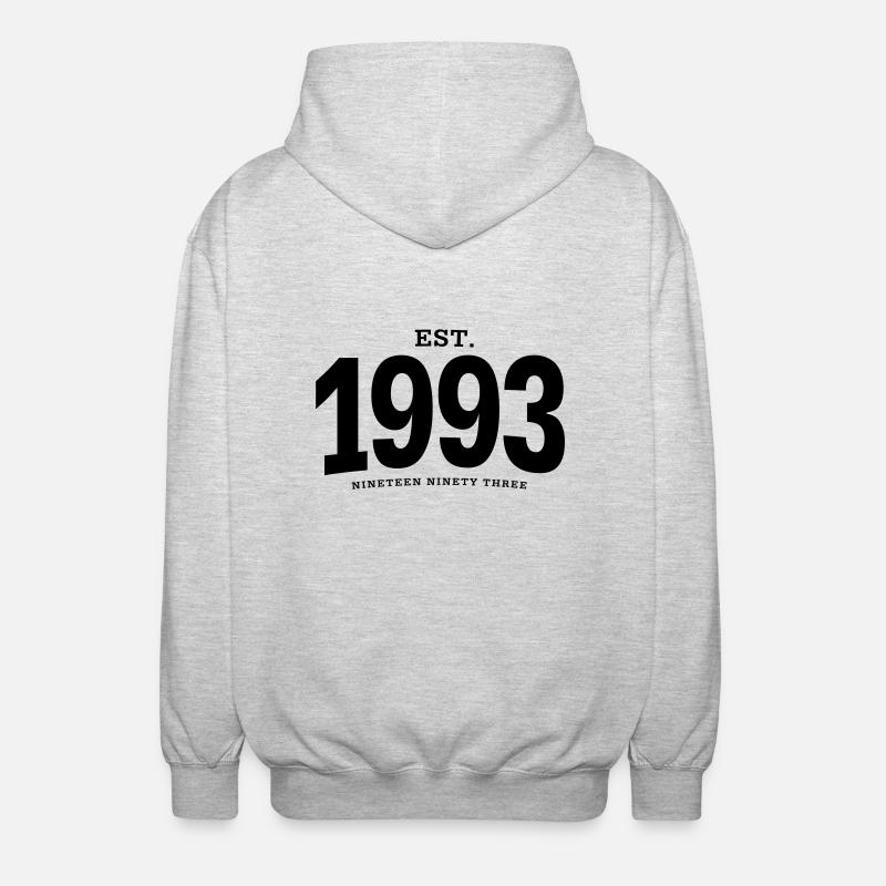 EST. 1993 Nineteen Ninety Three - Unisex Hooded Jacket - light heather grey