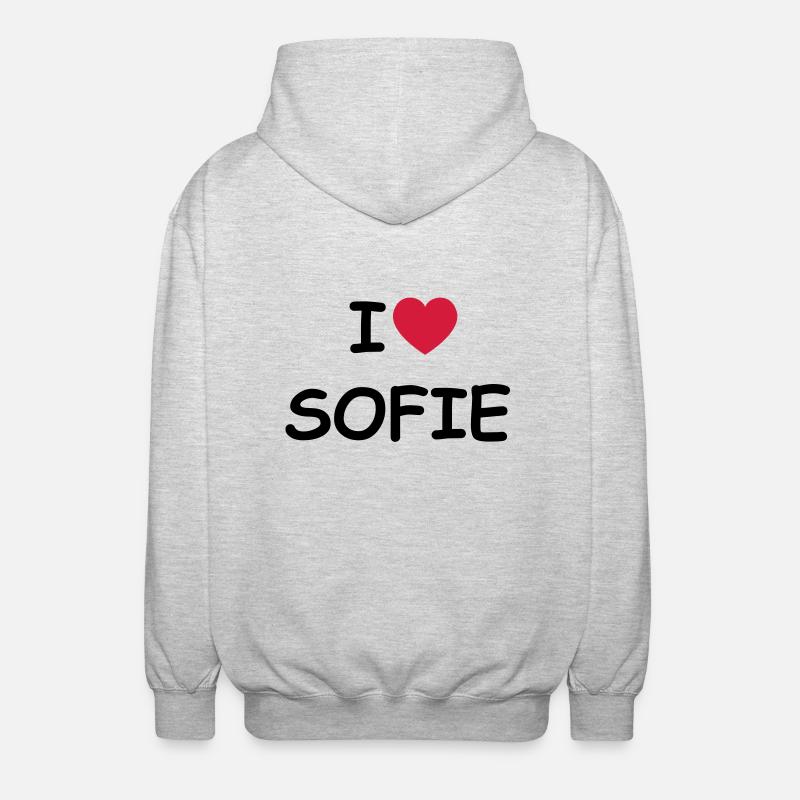 I love Sofie - Unisex Kapuzenjacke - Hellgrau meliert