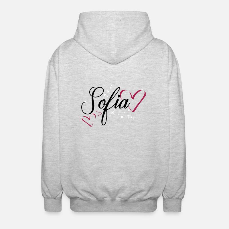 Sofia Name Vorname - Unisex Kapuzenjacke - Hellgrau meliert