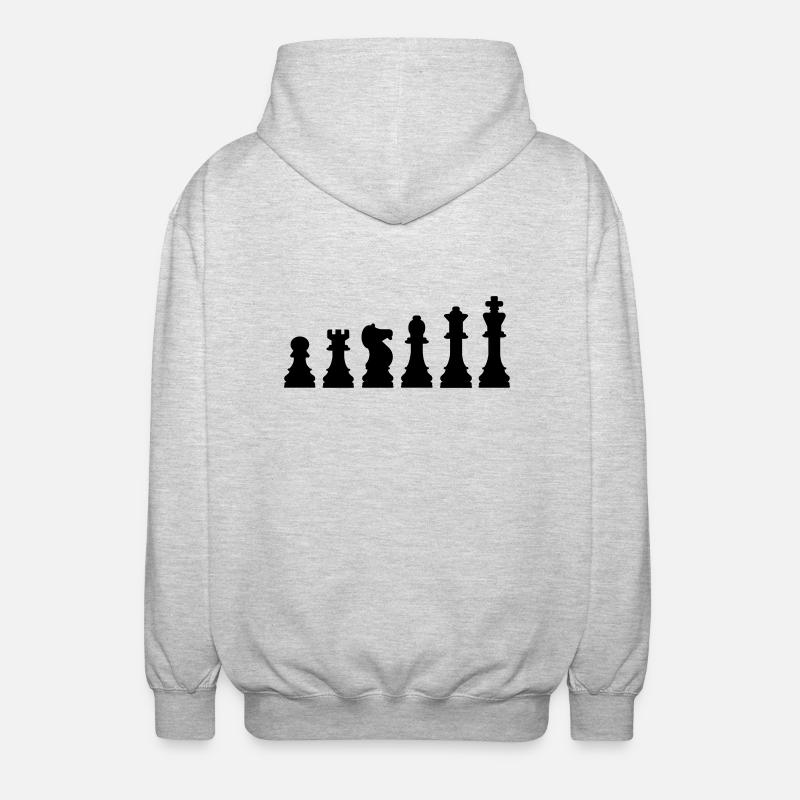Schach - Unisex Kapuzenjacke - Hellgrau meliert