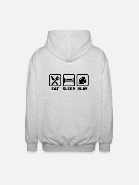Eat Sleep Chess - Unisex Hooded Jacket - light heather grey