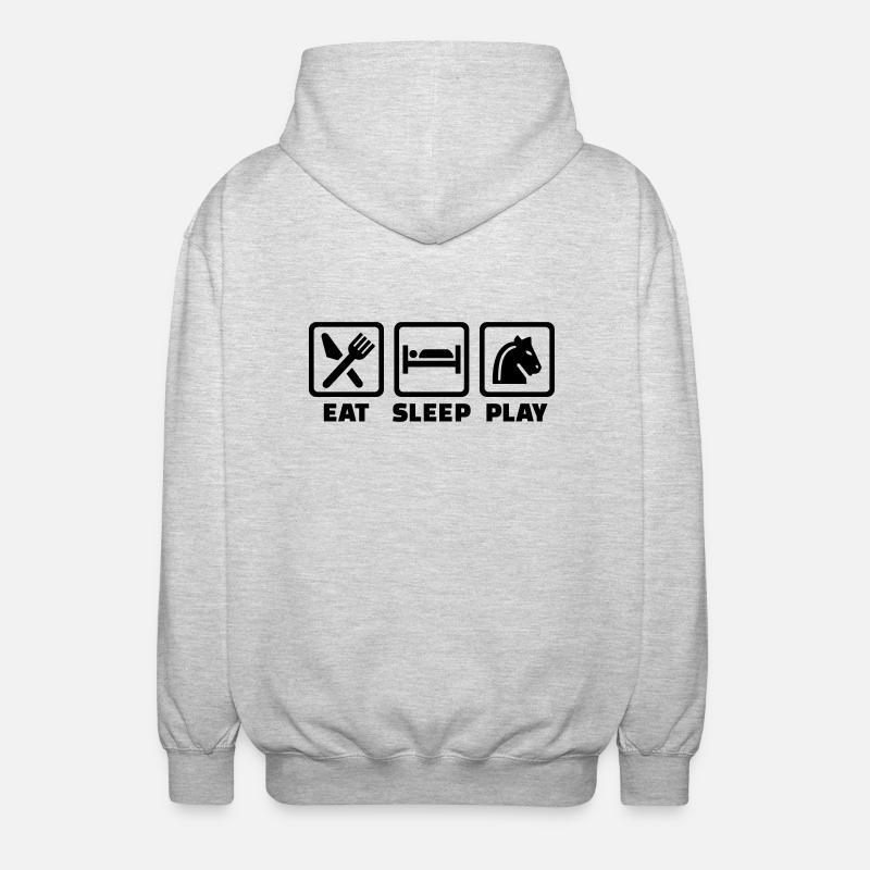 Eat Sleep Chess - Unisex Hooded Jacket - light heather grey