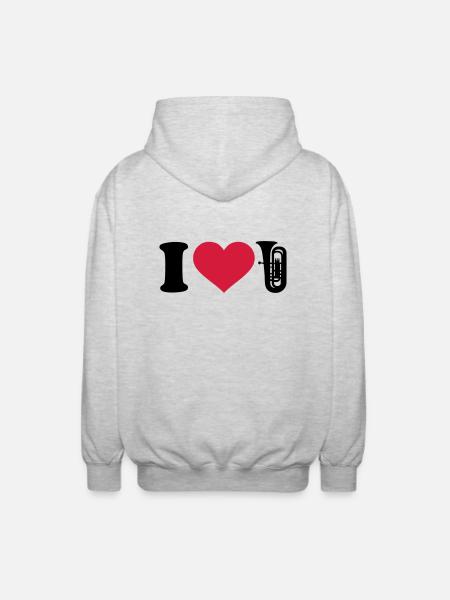 Tuba - Unisex Kapuzenjacke - Hellgrau meliert