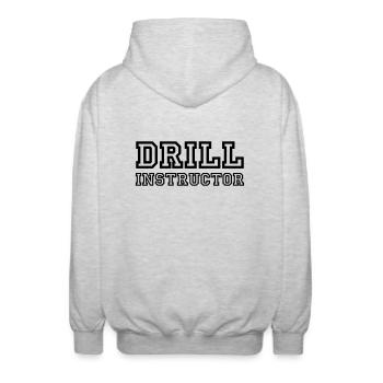 Drill Instructor - Unisex Kapuzenjacke - Hellgrau meliert - Hinten - AI Model Male 185 light (185cm)