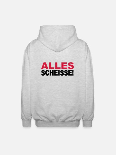 Alles Scheisse! - Unisex Kapuzenjacke - Hellgrau meliert