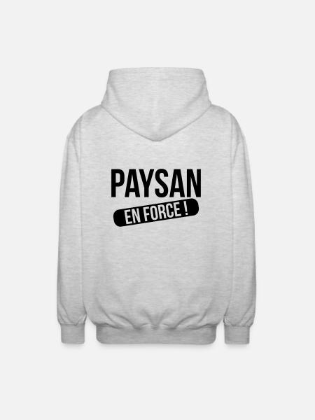 Paysan en force ! - Veste à capuche unisexe - gris clair chiné