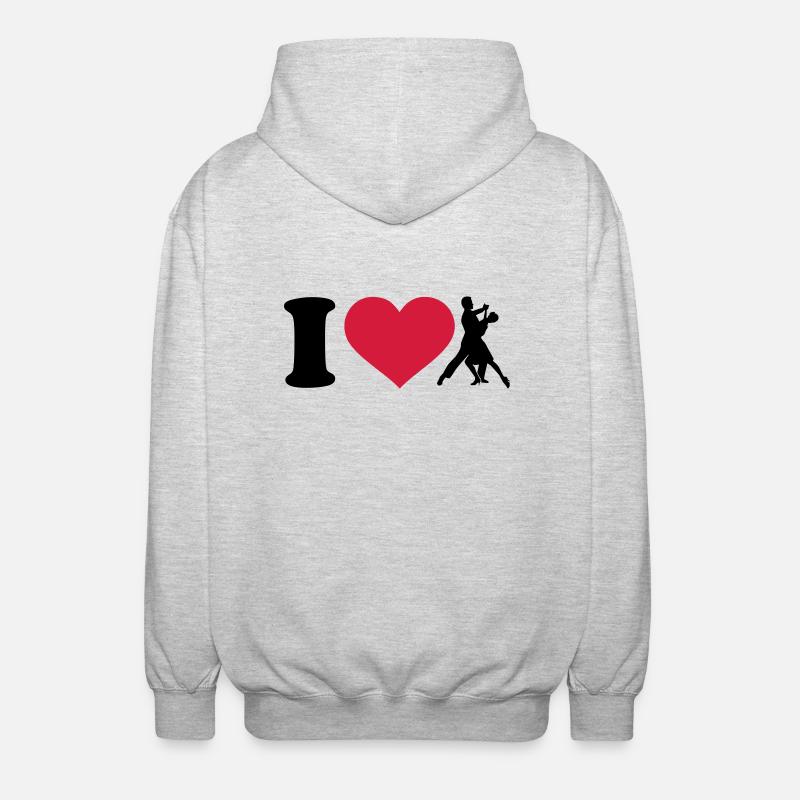 I love Danser - Veste à capuche unisexe - gris clair chiné