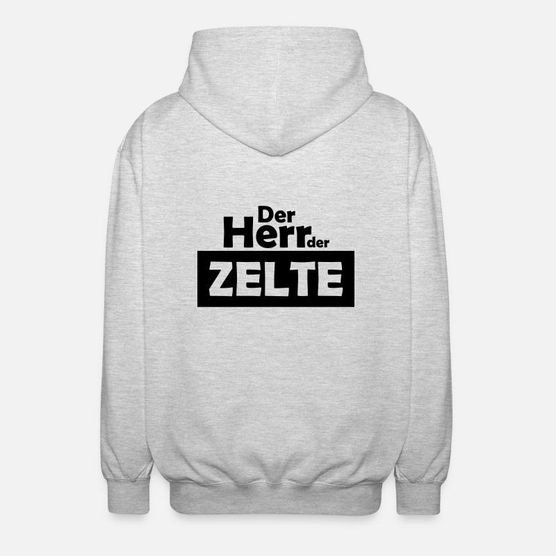 der herr der zelte - Unisex Kapuzenjacke - Hellgrau meliert