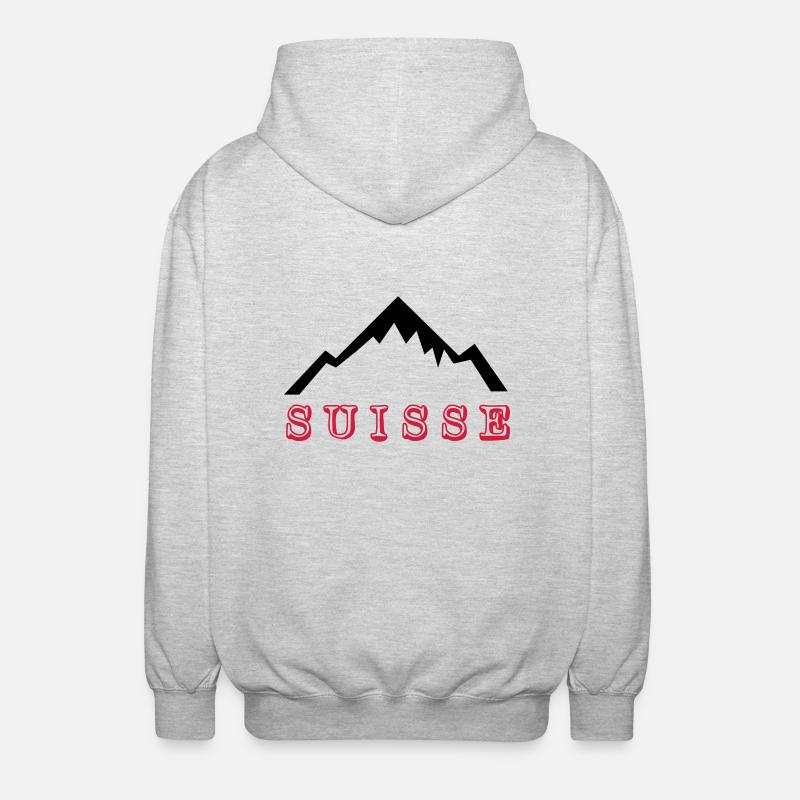 Mount Blanc - Suisse - Veste à capuche unisexe - gris clair chiné