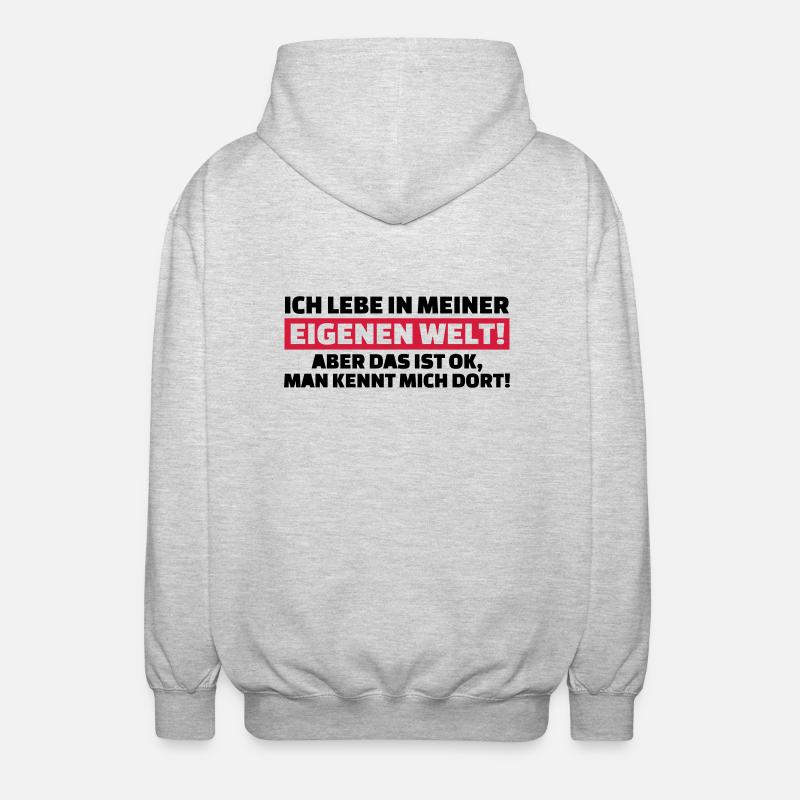 Eigene Welt - Unisex Kapuzenjacke - Hellgrau meliert