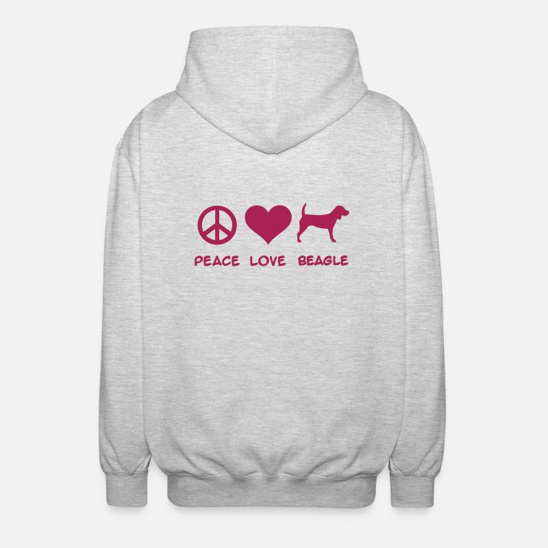 Beagle - Unisex Kapuzenjacke - Hellgrau meliert