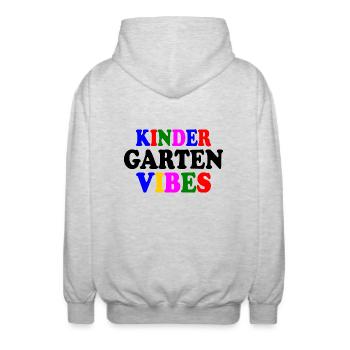 kindergarten vibes - Veste à capuche unisexe - gris clair chiné - Dos - AI Model Male 185 light (185cm)