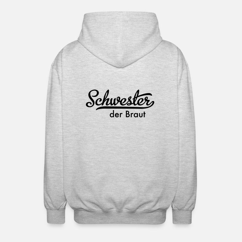 Schwester der Braut - Unisex Kapuzenjacke - Hellgrau meliert