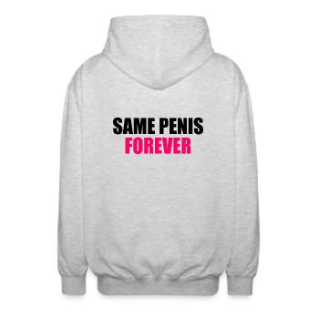 Same penis forever - Unisex Kapuzenjacke - Hellgrau meliert - Hinten - AI Model Male 185 light (185cm)