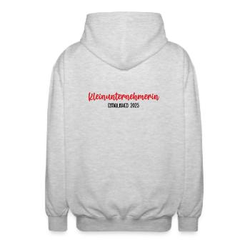 Unternehmerin 2025 Kleingewerbe Chefin Startup - Unisex Kapuzenjacke - Hellgrau meliert - Hinten - AI Model Male 185 light (185cm)
