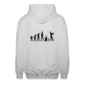 Zombie Evolution 2 - Unisex Hooded Jacket - light heather grey - Back - AI Model Male 185 light (185cm)