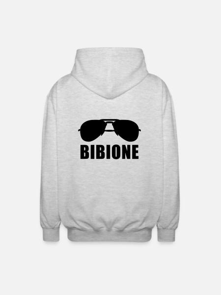 Coole Bibione Sonnenbrille - Unisex Kapuzenjacke - Hellgrau meliert