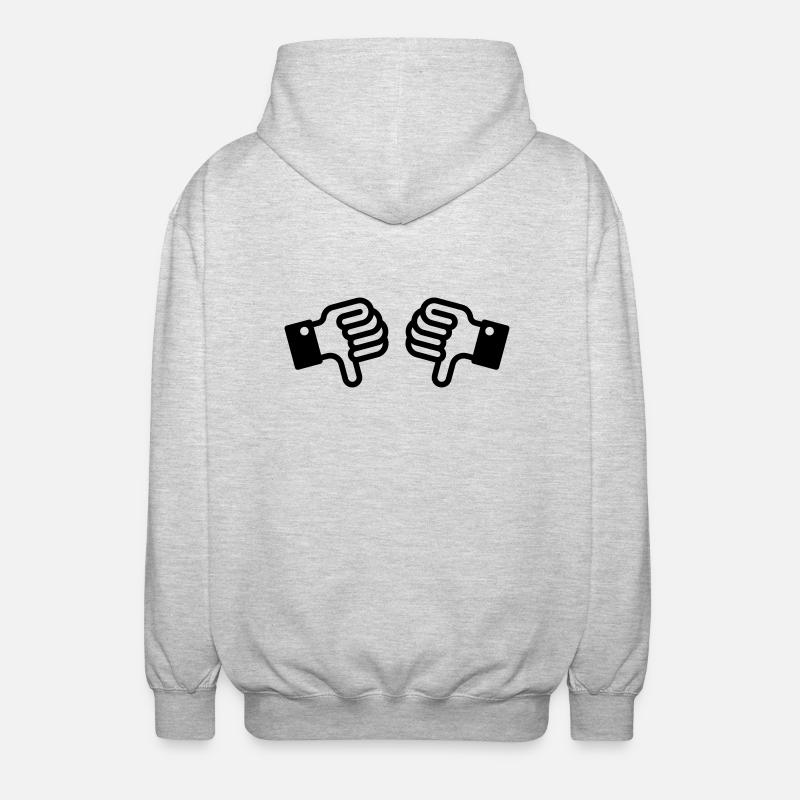 Daumen runter / Thumbs down (2) - Unisex Hooded Jacket - light heather grey