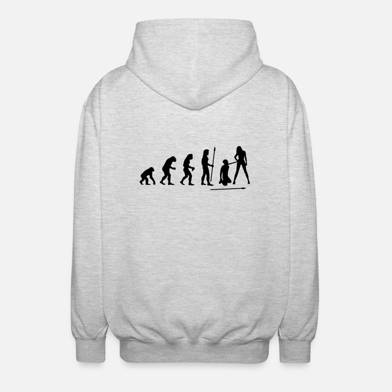 evolution_wedding1 - Unisex Hooded Jacket - light heather grey