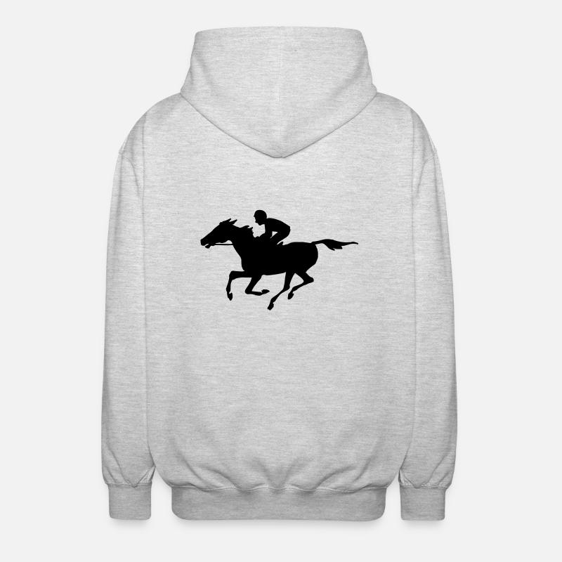 Cheval de course - Veste à capuche unisexe - gris clair chiné