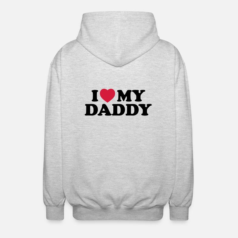 i_love_my_daddy - Unisex Kapuzenjacke - Hellgrau meliert