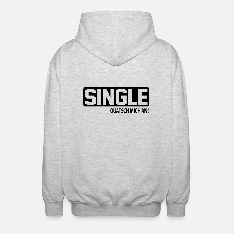 quatsch_single - Unisex Kapuzenjacke - Hellgrau meliert