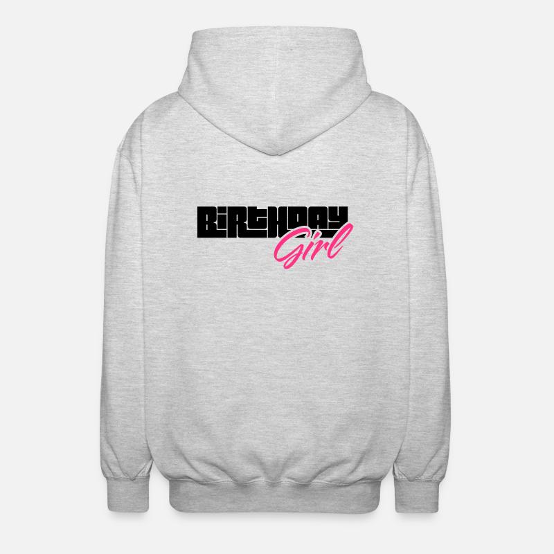 fille d'anniversaire - Veste à capuche unisexe - gris clair chiné