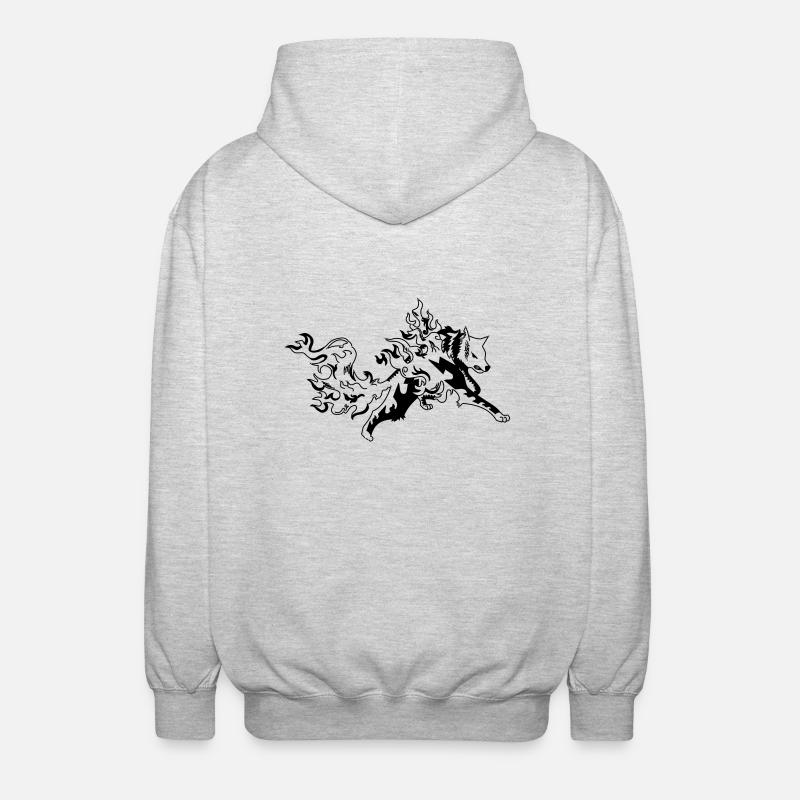 fire wolf - Veste à capuche unisexe - gris clair chiné