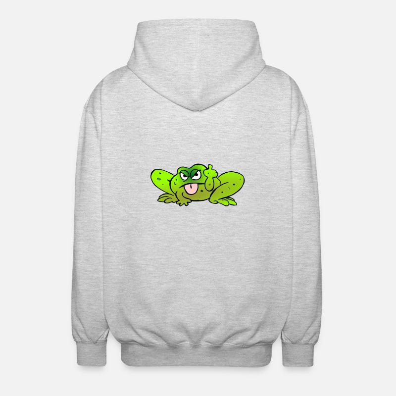Toad zieht die Zunge - Unisex Kapuzenjacke - Hellgrau meliert