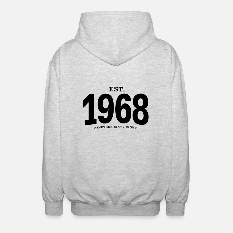 HNE. 1968 Nineteen Sixty Eight - Veste à capuche unisexe - gris clair chiné